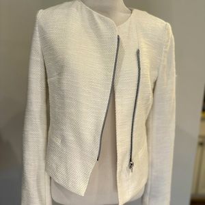 L'agence blazer zipper short white cream beige versatile size 2 designer